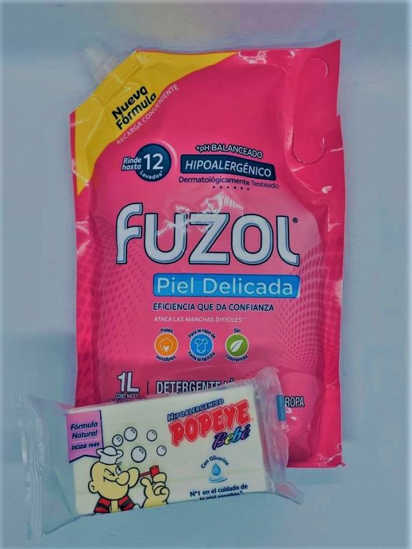 Pack Detergente liquido Fuzol Baby 1 lt + Jabón barra Popeye Baby