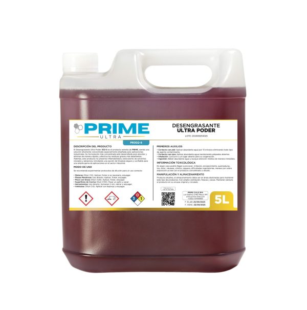 Desengrasante Liquido Industrial Prime 5 Litros